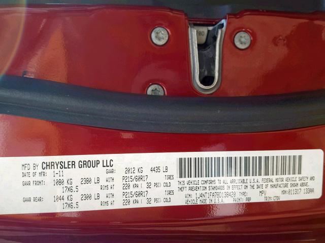 1J4NT1FA7BD138420 - 2011 JEEP COMPASS SP 勃艮第红 照片 10