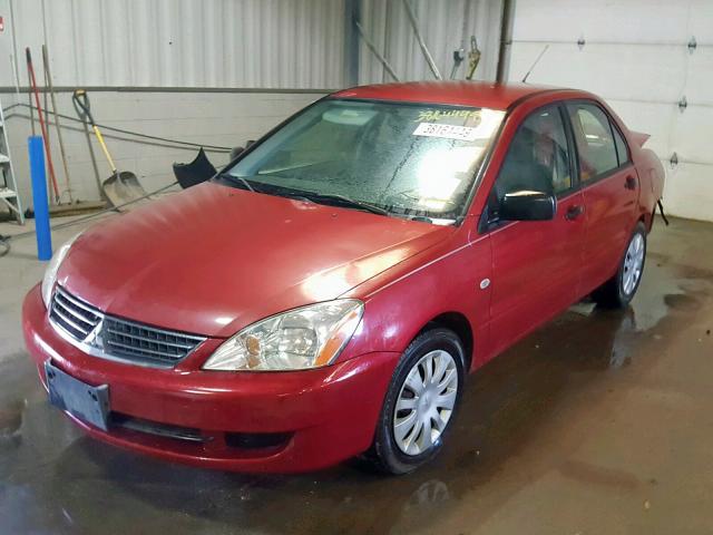 JA3AJ26E46U066146 - 2006 MITSUBISHI LANCER ES RED photo 2