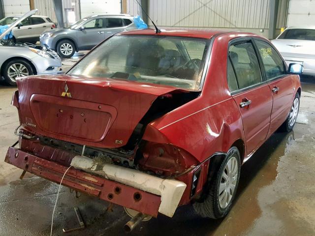 JA3AJ26E46U066146 - 2006 MITSUBISHI LANCER ES RED photo 4