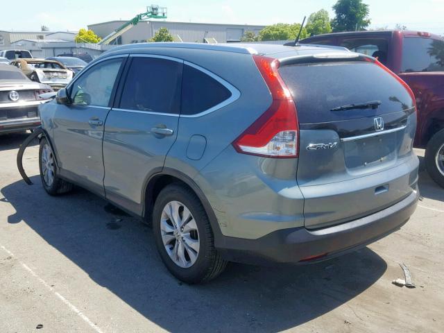 5J6RM3H75CL005819 - 2012 HONDA CR-V EXL GREEN photo 3