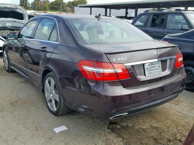 WDDHF5GB1BA374125 - 2011 MERCEDES-BENZ E 350 BLACK photo 3