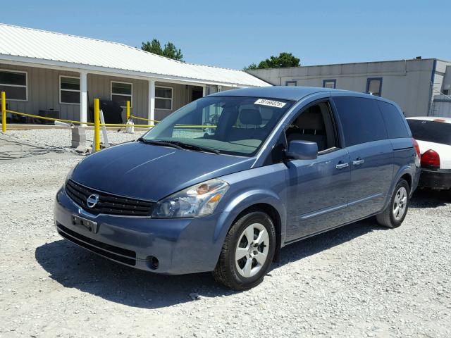 5N1BV28U98N107183 - 2008 NISSAN QUEST S BLUE photo 2