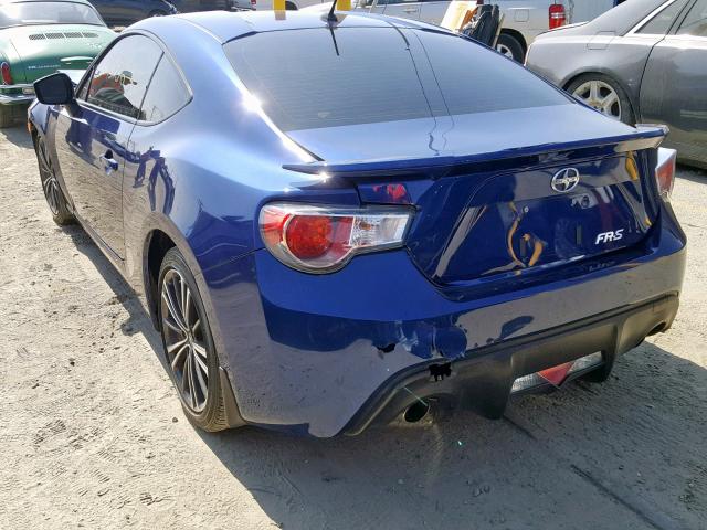 JF1ZNAA1XD2714028 - 2013 TOYOTA SCION FR-S BLUE photo 3