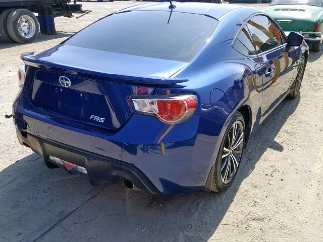 JF1ZNAA1XD2714028 - 2013 TOYOTA SCION FR-S BLUE photo 4