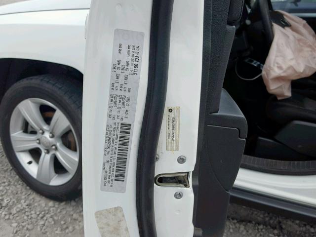 1C4NJCBA0GD621543 - 2016 JEEP COMPASS SP თეთრი ფოტო 10