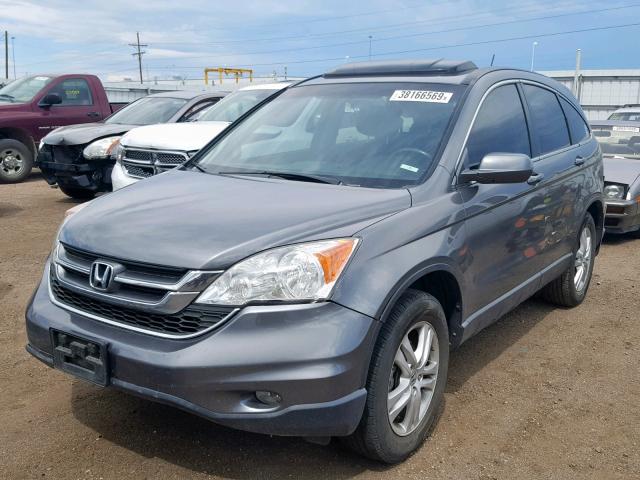 5J6RE4H79AL036216 - 2010 HONDA CR-V EXL GRAY photo 2