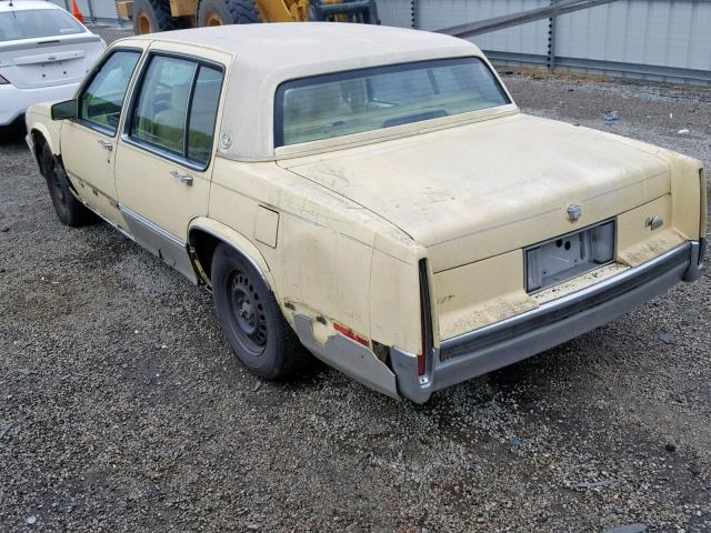 1G6CD5150K4273396 - 1989 CADILLAC DEVILLE YELLOW photo 3