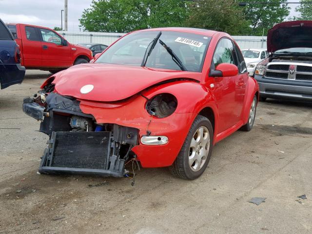 3VWCB21C72M439723 - 2002 VOLKSWAGEN NEW BEETLE წითელი ფოტო 2