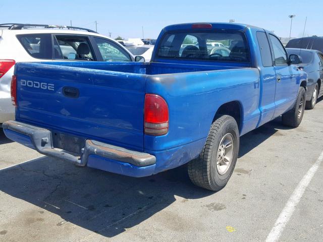 1B7FL22P7XS232679 - 1999 DODGE DAKOTA BLUE photo 4