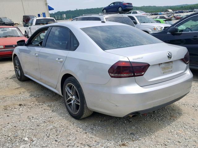 1VWAP7A39EC011602 - 2014 VOLKSWAGEN PASSAT S SILVER photo 3