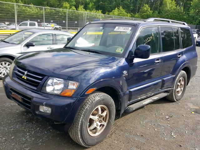 JA4MW51R42J003078 - 2002 MITSUBISHI MONTERO LI BLUE photo 2