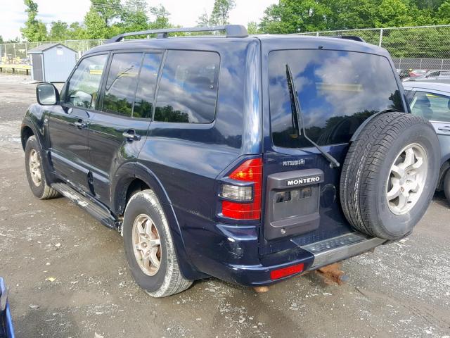 JA4MW51R42J003078 - 2002 MITSUBISHI MONTERO LI BLUE photo 3