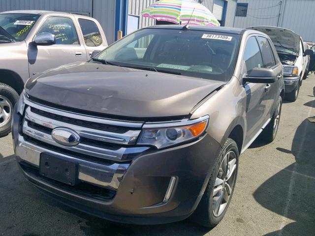 2FMDK4JC9CBA71143 - 2012 FORD EDGE SEL GRAY photo 2