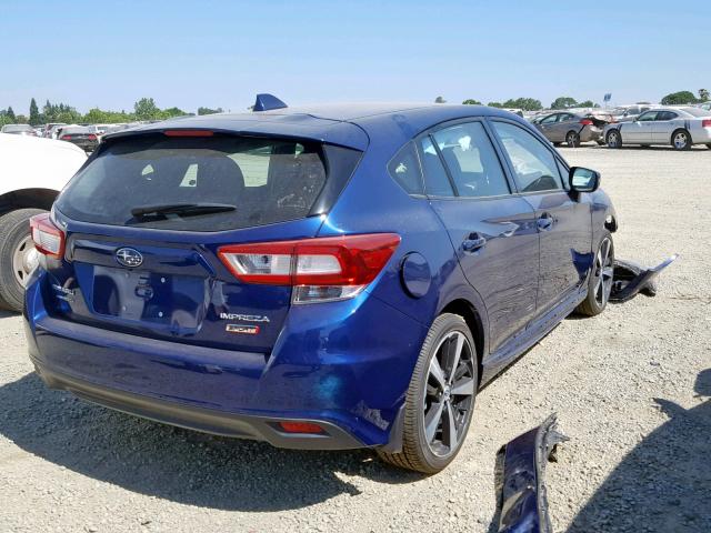 4S3GTAL6XJ1703628 - 2018 SUBARU IMPREZA SP BLUE photo 4