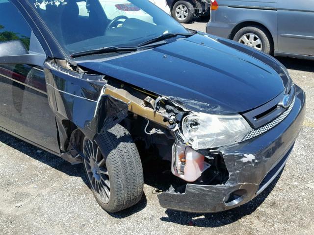 1FAHP3GN4AW228492 - 2010 FORD FOCUS SES BLACK photo 9