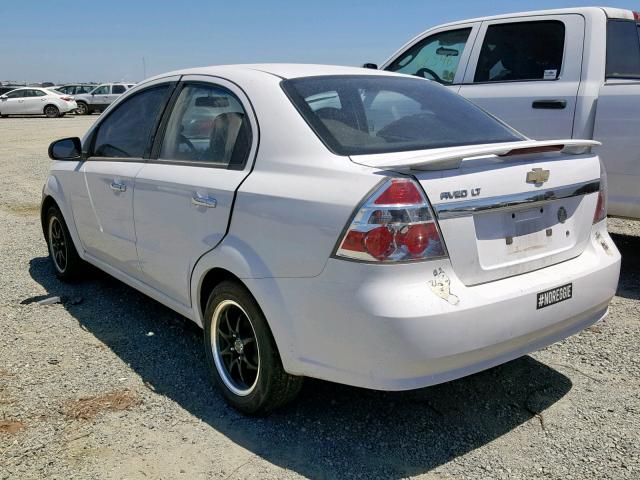 KL1TG56E49B611165 - 2009 CHEVROLET AVEO LT WHITE photo 3