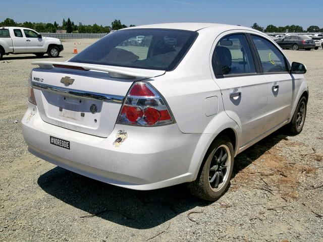 KL1TG56E49B611165 - 2009 CHEVROLET AVEO LT WHITE photo 4