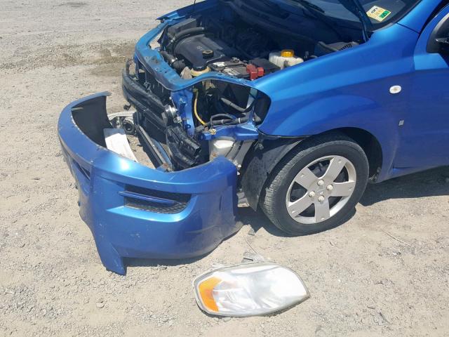 KL1TD56667B144054 - 2007 CHEVROLET AVEO BASE Mavi foto 9