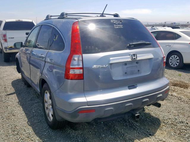 JHLRE38718C052245 - 2008 HONDA CR-V EXL BLUE photo 3