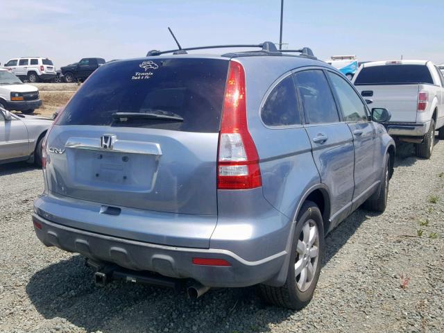 JHLRE38718C052245 - 2008 HONDA CR-V EXL BLUE photo 4