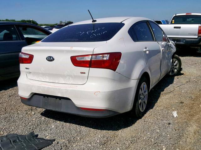 KNADM4A32G6660566 - 2016 KIA RIO LX WHITE photo 4