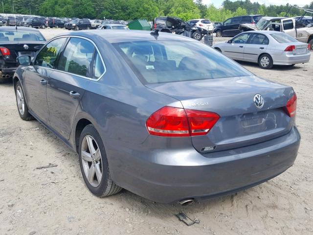 1VWBP7A30DC000216 - 2013 VOLKSWAGEN PASSAT SE GRAY photo 3