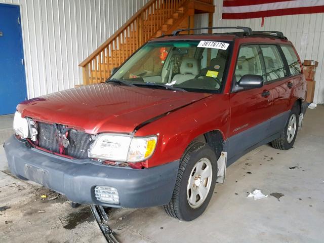 JF1SF63522H707659 - 2002 SUBARU FORESTER L RED photo 2