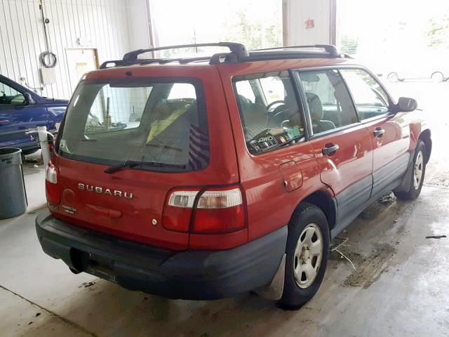 JF1SF63522H707659 - 2002 SUBARU FORESTER L RED photo 4