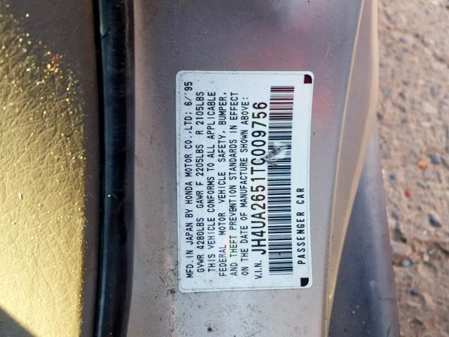 JH4UA2651TC009756 - 1996 ACURA 2.5TL SILVER photo 10