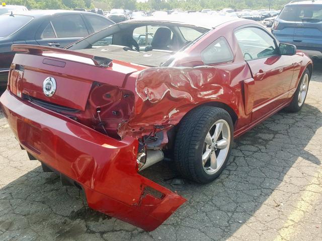 1ZVHT82H685203384 - 2008 FORD MUSTANG GT RED photo 4