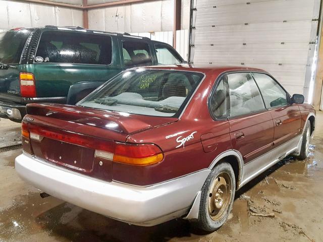 4S3BD4352X7260929 - 1999 SUBARU LEGACY L MAROON photo 4