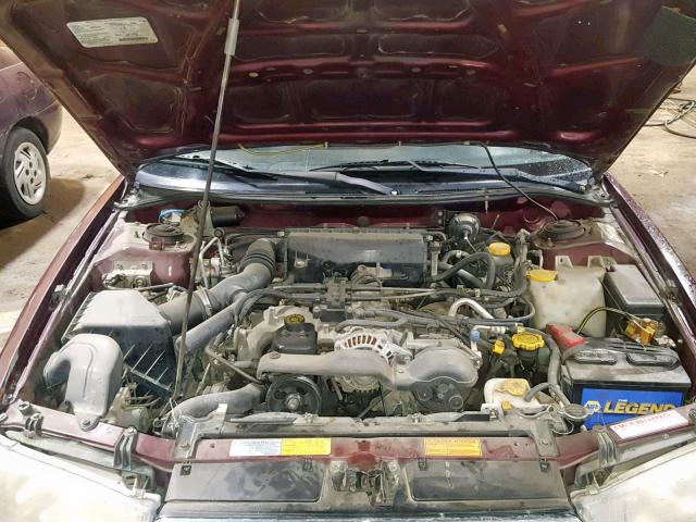 4S3BD4352X7260929 - 1999 SUBARU LEGACY L MAROON photo 7