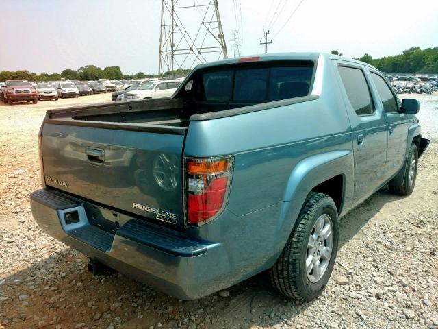 2HJYK16586H547930 - 2006 HONDA RIDGELINE BLUE photo 4