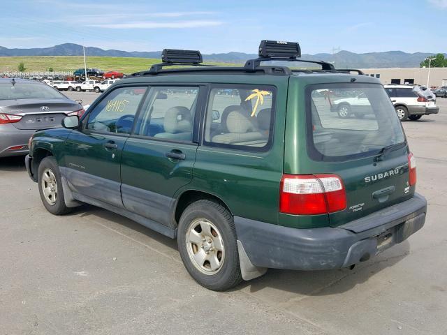 JF1SF63582G749839 - 2002 SUBARU FORESTER L GREEN photo 3