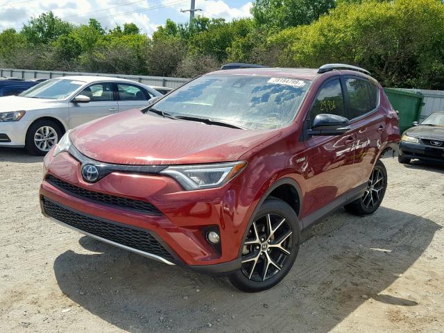 JTMJJREV4JD190356 - 2018 TOYOTA RAV4 HV SE BURGUNDY photo 2