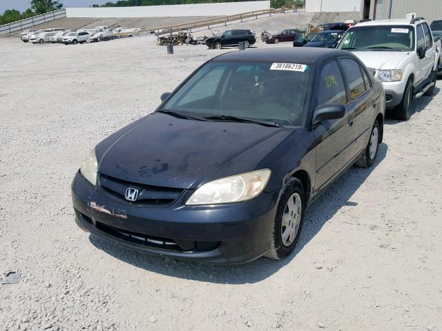 1HGES16325L020944 - 2005 HONDA CIVIC DX V BLACK photo 2