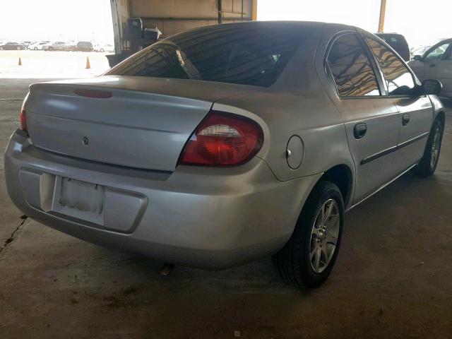 1B3ES26C73D156421 - 2003 DODGE NEON SE SILVER photo 4