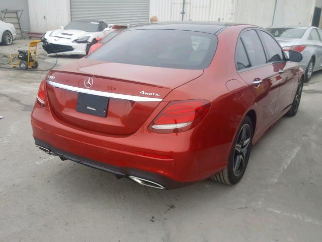 WDDZF6GB1JA470460 - 2018 MERCEDES-BENZ E 400 4MAT RED photo 4