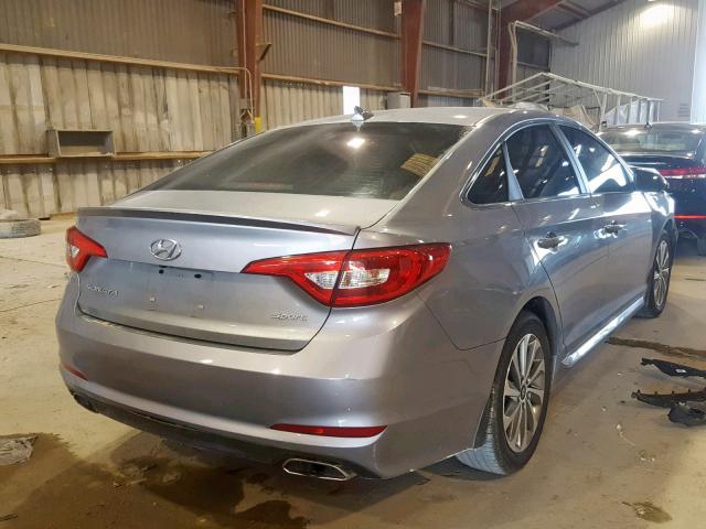 5NPE34AF8FH234342 - 2015 HYUNDAI SONATA SPO GRAY photo 4