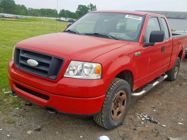 1FTRX14W57FB51902 - 2007 FORD F150 RED photo 2