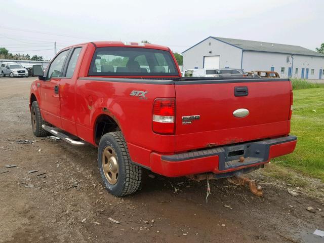 1FTRX14W57FB51902 - 2007 FORD F150 RED photo 3