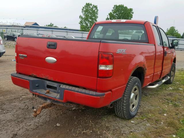 1FTRX14W57FB51902 - 2007 FORD F150 RED photo 4