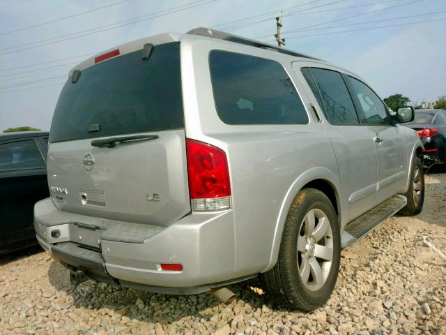 5N1BA08D88N605441 - 2008 NISSAN ARMADA SE SILVER photo 4