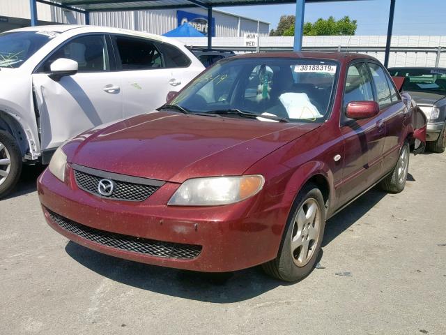 JM1BJ225821602782 - 2002 MAZDA PROTEGE DX BURGUNDY photo 2