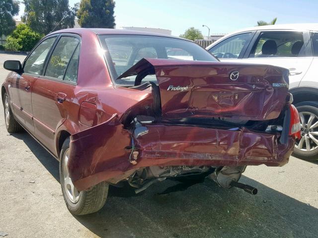 JM1BJ225821602782 - 2002 MAZDA PROTEGE DX BURGUNDY photo 3