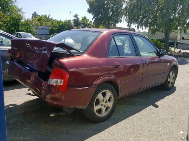 JM1BJ225821602782 - 2002 MAZDA PROTEGE DX BURGUNDY photo 4