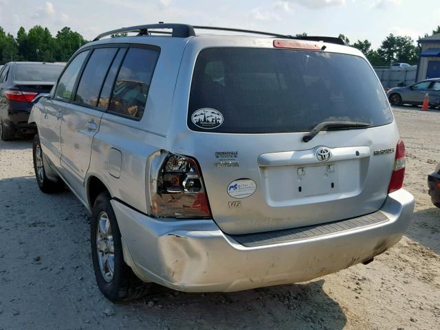 JTEGP21A360102135 - 2006 TOYOTA HIGHLANDER SILVER photo 3