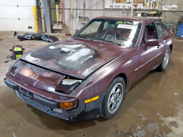 WP0AB0946HN470424 - 1987 PORSCHE 944 BURGUNDY photo 2