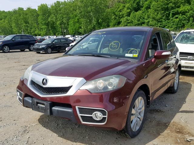 5J8TB1H52AA003976 - 2010 ACURA RDX TECHNO MAROON photo 2