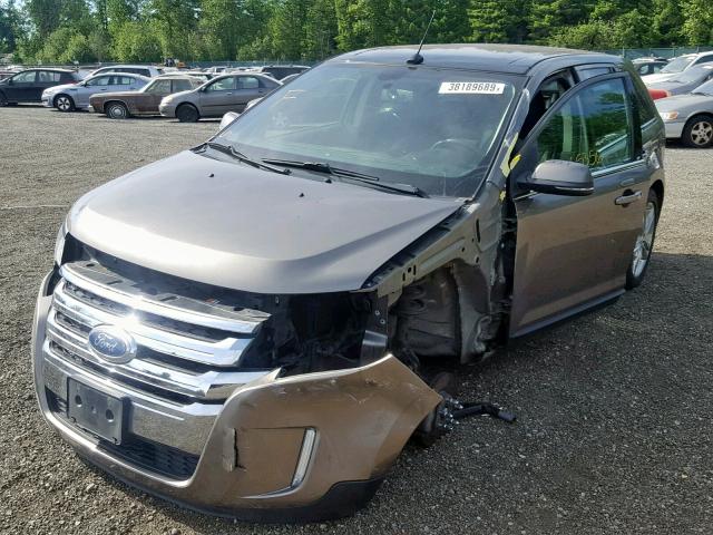 2FMDK4KC5EBA42823 - 2014 FORD EDGE LIMIT GRAY photo 2